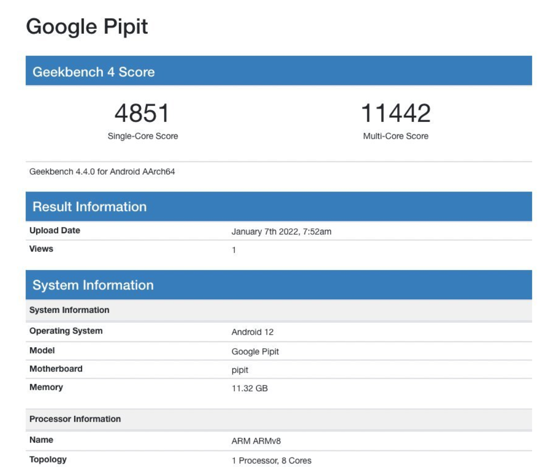 谷歌 Pixel Fold 折疊屏手機現(xiàn)身 Geekbench，搭載自研 Tensor 芯片