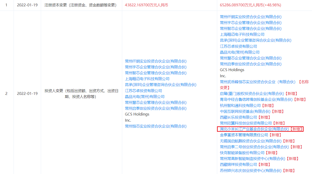 芯片布局再落一子，小米入股常州承芯半導(dǎo)體