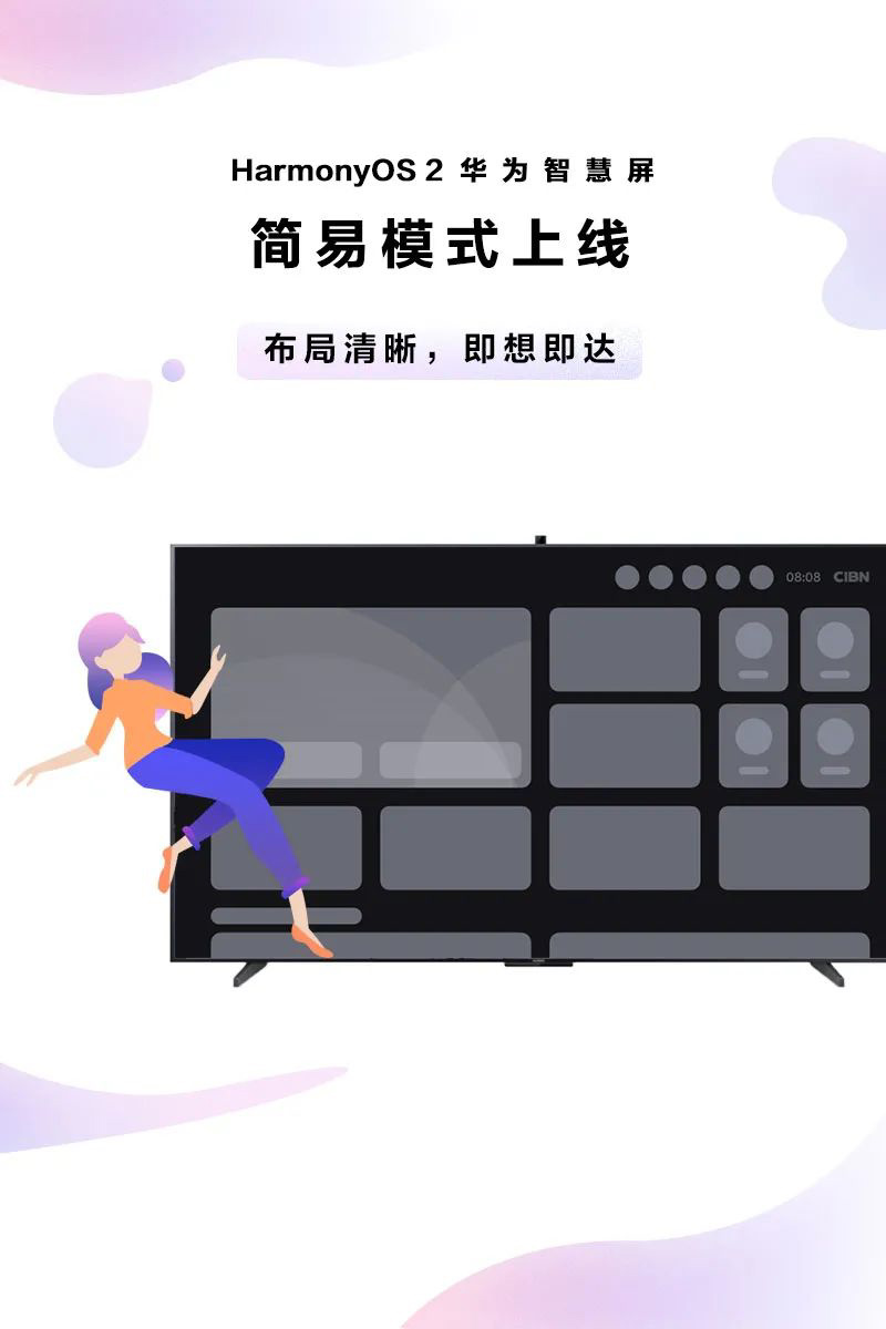 華為智慧屏鴻蒙 HarmonyOS 2 簡易模式上線，支持四個快捷入口