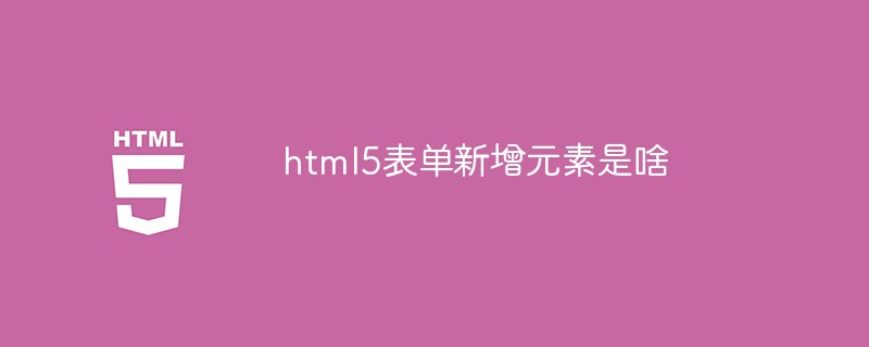 html5表單新增元素是啥