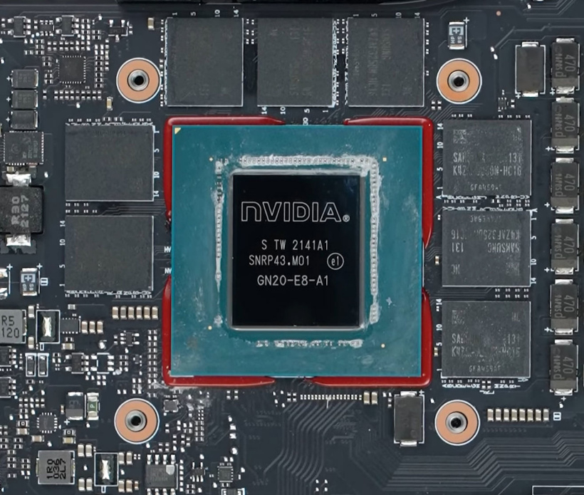 英偉達(dá) RTX 3080 Ti 移動(dòng) GPU 實(shí)拍曝光:GA103 核心面積更大