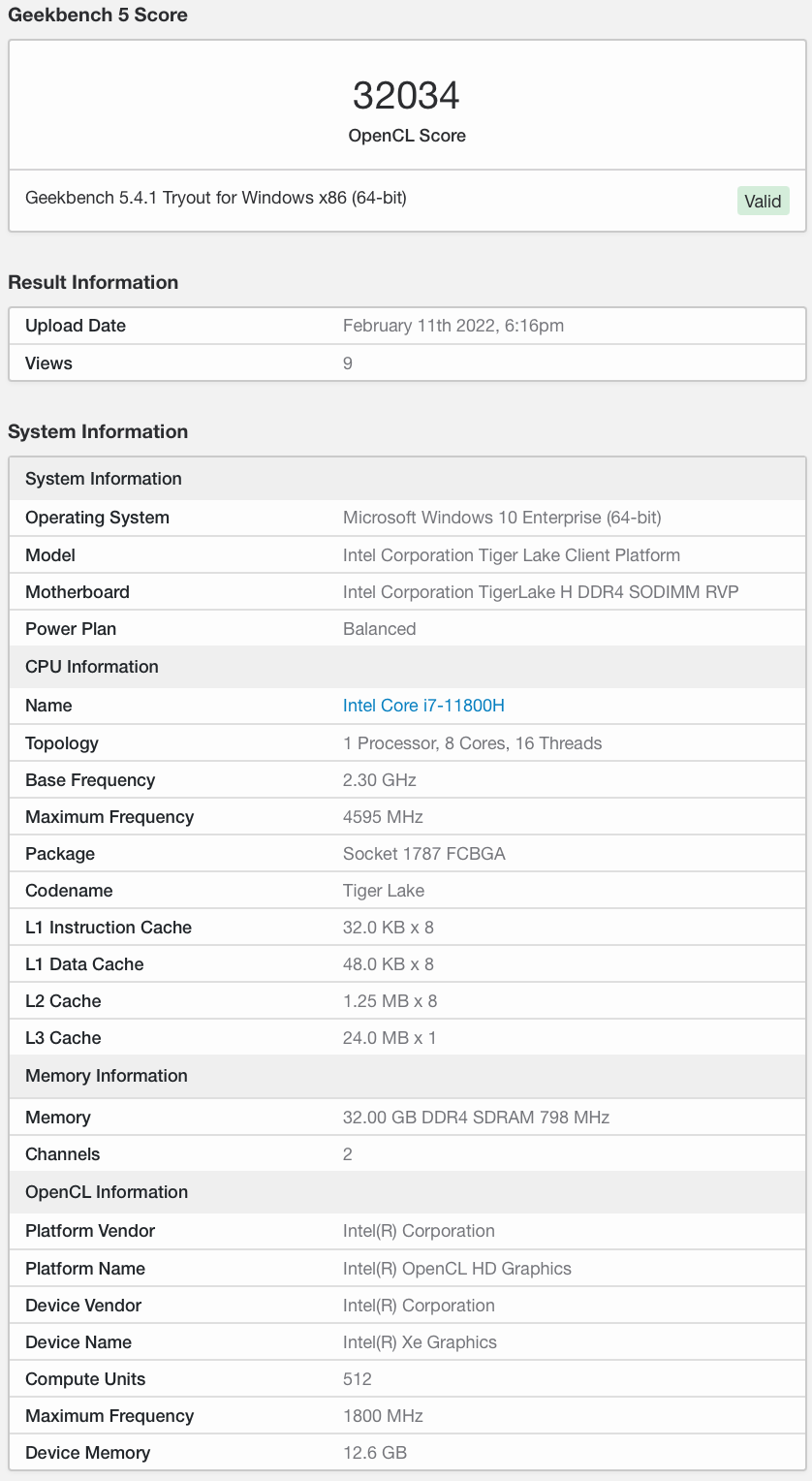 英特爾 Arc 筆記本獨(dú)顯現(xiàn)身 Geekbench：512 EU，12.6 GB 顯存