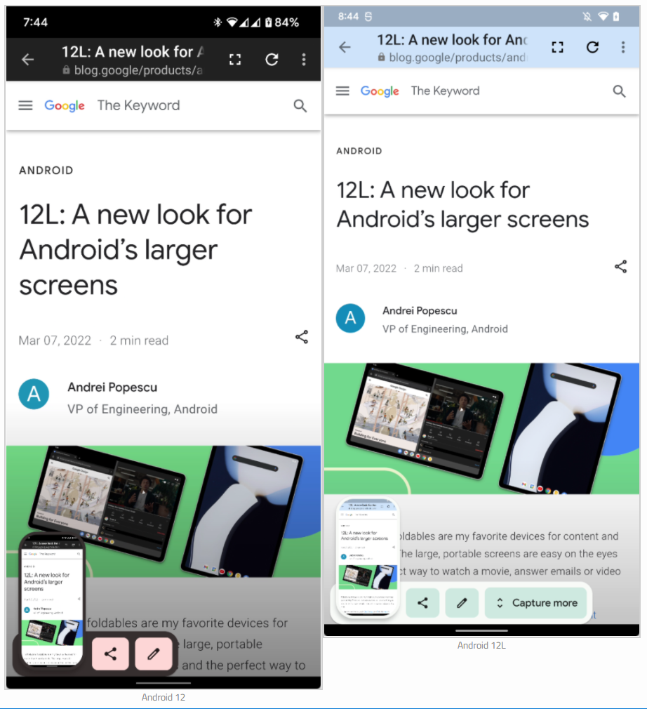 谷歌 Android 12L 已支持在 WebView 中長截圖