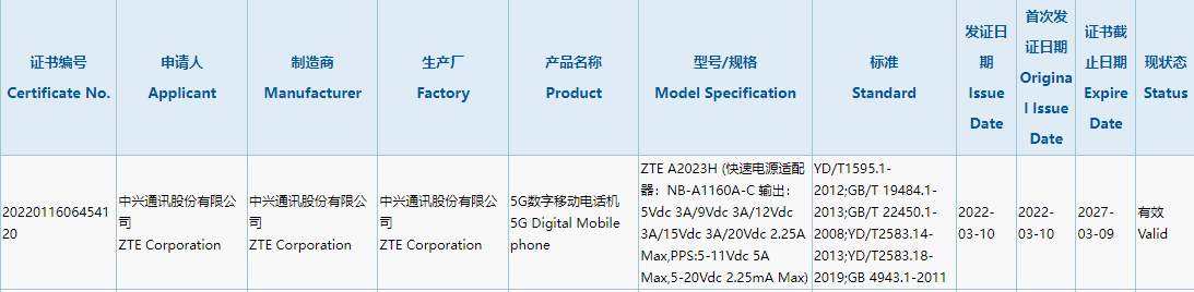 中興新機通過 3C 認(rèn)證，支持最高 55W 快充