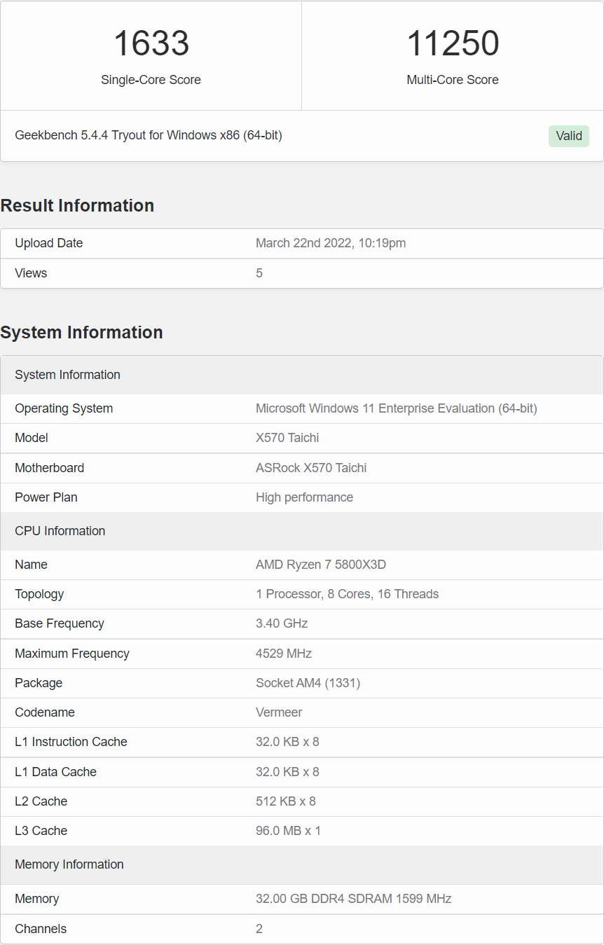 AMD 銳龍 7 5800X3D 處理器跑分曝光，比 R7 5800X 快 9%