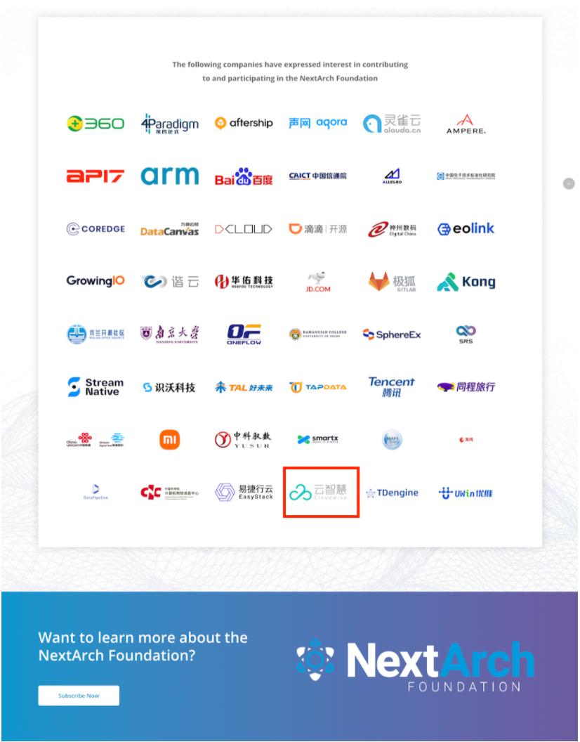 云智慧加入NextArch Foundation下一代架構(gòu)基金會