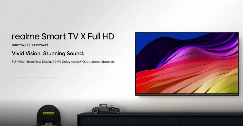 Realme Smart TV X 電視參數(shù)曝光：43/40 英寸 1080p，24W 揚聲器
