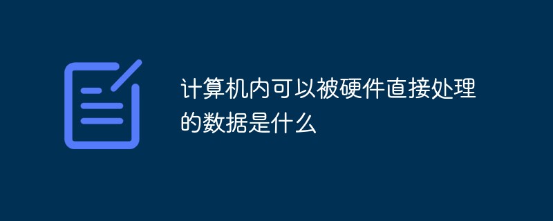 計(jì)算機(jī)內(nèi)可以被硬件直接處理的數(shù)據(jù)是什么