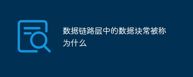 數(shù)據(jù)鏈路層中的數(shù)據(jù)塊常被稱為什么