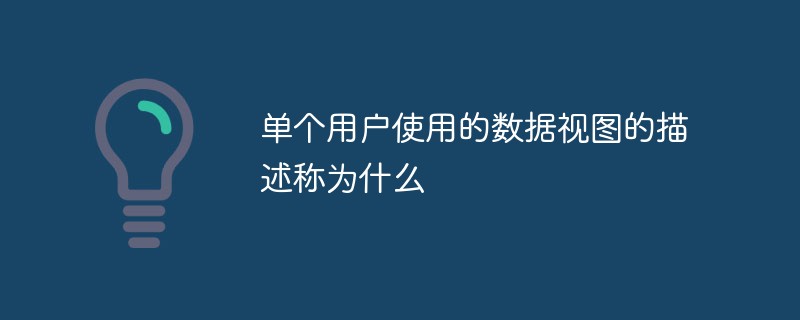 單個(gè)用戶使用的數(shù)據(jù)視圖的描述稱為什么
