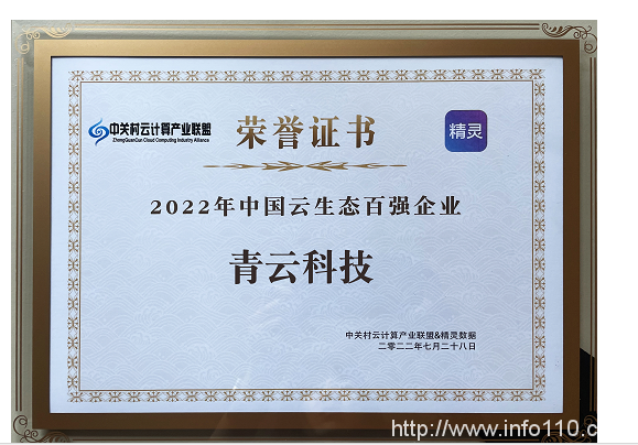 入選《中國(guó)云計(jì)算生態(tài)藍(lán)皮書》與“百?gòu)?qiáng)企業(yè)”，青云科技服務(wù)中國(guó)云事業(yè)發(fā)展