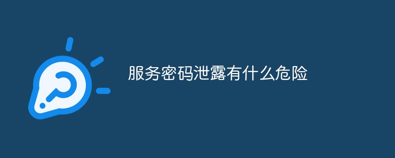 服務(wù)密碼泄露有什么危險(xiǎn)