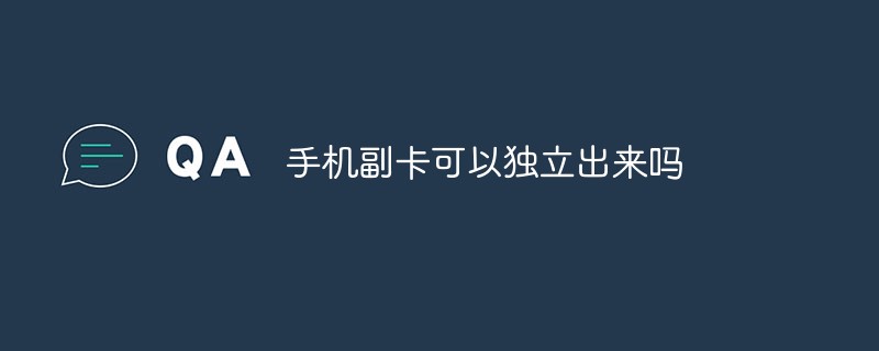 手機(jī)副卡可以獨(dú)立出來(lái)嗎