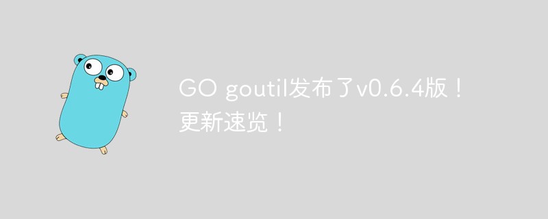 GO goutil發(fā)布了v0.6.4版！更新速覽！