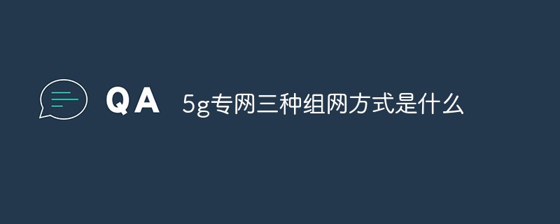 5g專網(wǎng)三種組網(wǎng)方式是什么