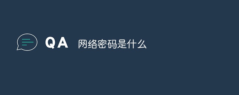 網(wǎng)絡(luò)密碼是什么