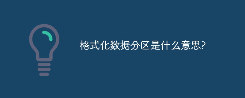 格式化數(shù)據(jù)分區(qū)是什么意思?