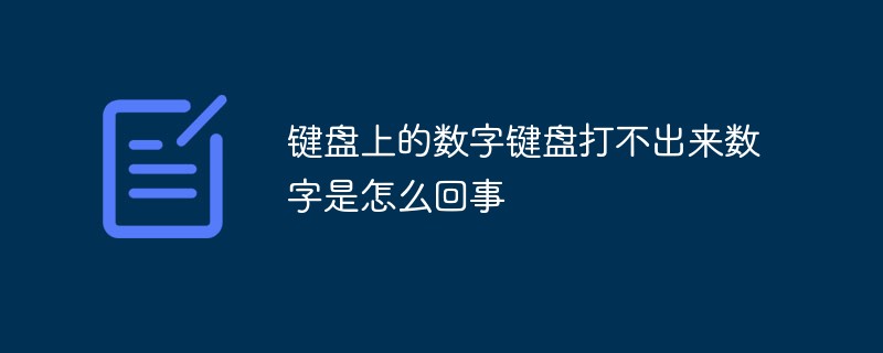 鍵盤上的數(shù)字鍵盤打不出來(lái)數(shù)字是怎么回事