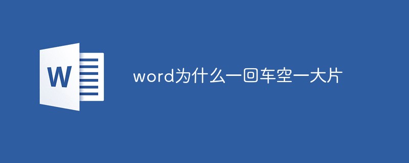 word為什么一回車空一大片