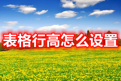 表格行高怎么設(shè)置 表格行高怎么調(diào)整
