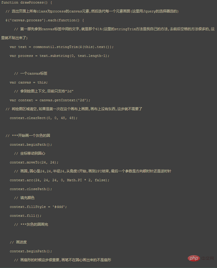 通過html5中的canvas來繪制一個(gè)圓環(huán)形進(jìn)度條